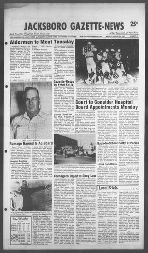 Jacksboro Gazette-News (Jacksboro, Tex.), Vol. 108, No. 16, Ed. 1 Monday, August 24, 1987