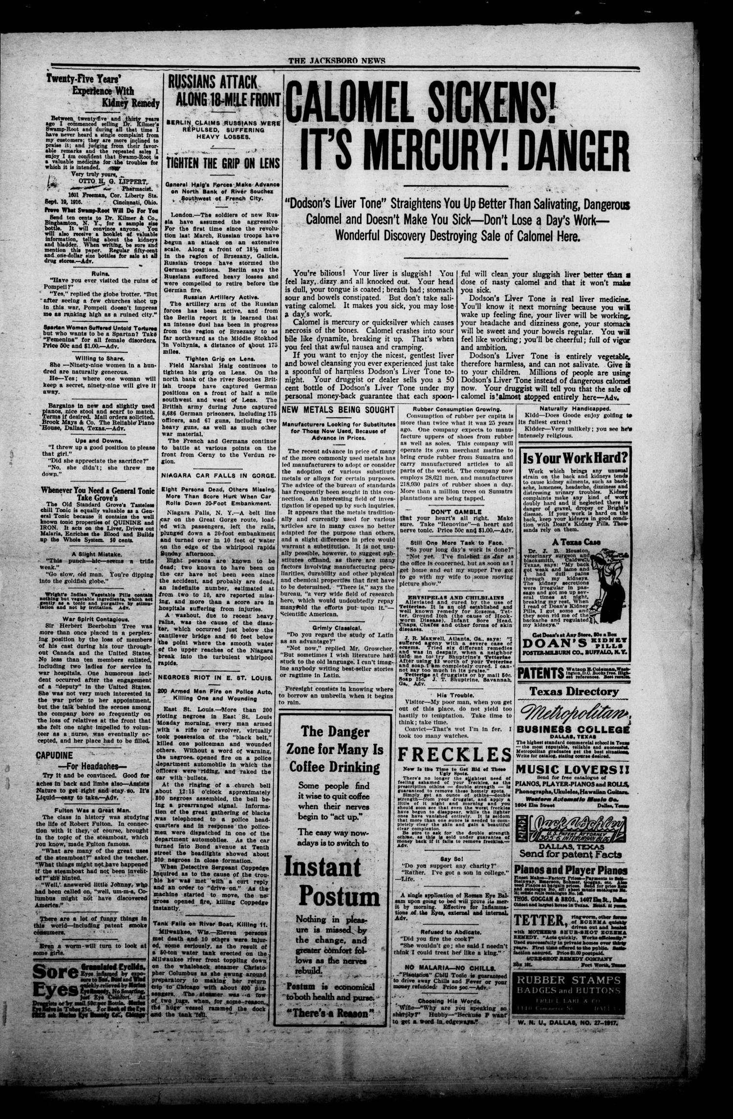 The Jacksboro News. (Jacksboro, Tex.), Vol. 21, No. 27, Ed. 1 Wednesday, July 4, 1917
                                                
                                                    [Sequence #]: 3 of 8
                                                