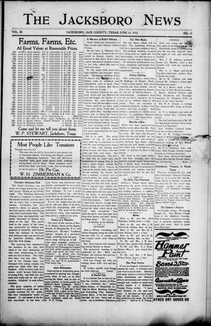 The Jacksboro News (Jacksboro, Tex.), Vol. 11, No. 11, Ed. 1 Thursday, June 15, 1905