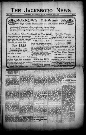 The Jacksboro News (Jacksboro, Tex.), Vol. 15, No. 7, Ed. 1 Thursday, February 17, 1910