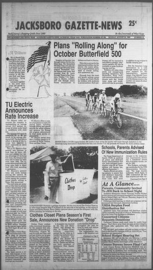 Primary view of object titled 'Jacksboro Gazette-News (Jacksboro, Tex.), Vol. 110, No. 16, Ed. 1 Monday, August 20, 1990'.