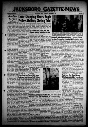 Jacksboro Gazette-News (Jacksboro, Tex.), Vol. 79, No. 29, Ed. 1 Thursday, December 18, 1958