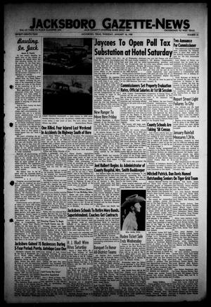 Jacksboro Gazette-News (Jacksboro, Tex.), Vol. 78, No. 33, Ed. 1 Thursday, January 16, 1958