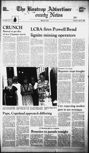 The Bastrop Advertiser and County News (Bastrop, Tex.), Vol. 140, No. 16, Ed. 1 Thursday, April 24, 1986