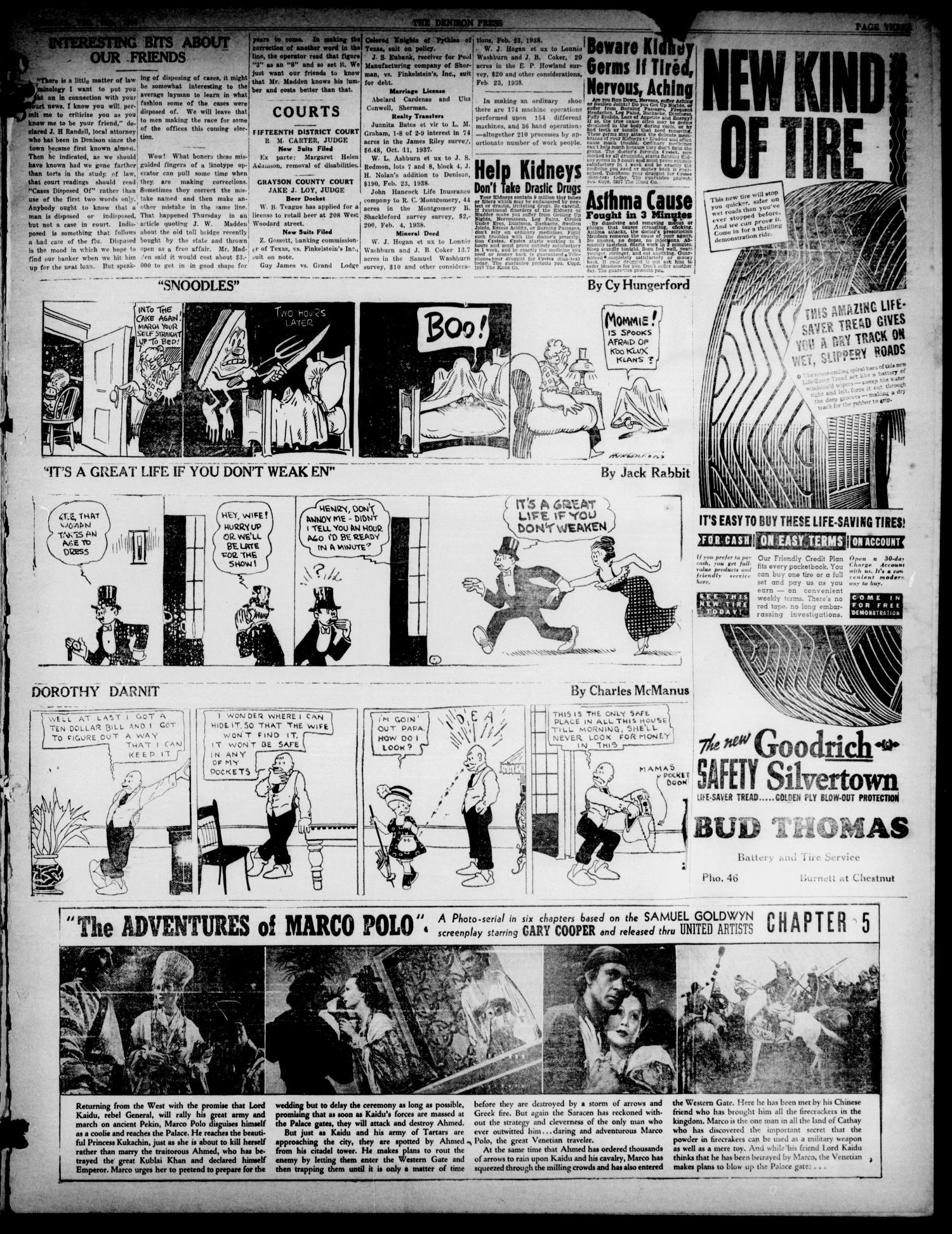 The Denison Press (Denison, Tex.), Vol. 4, No. 212, Ed. 1 Saturday, February 26, 1938
                                                
                                                    [Sequence #]: 3 of 15
                                                