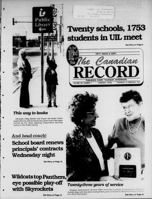 Primary view of object titled 'The Canadian Record (Canadian, Tex.), Vol. 102, No. 7, Ed. 1 Thursday, February 13, 1992'.