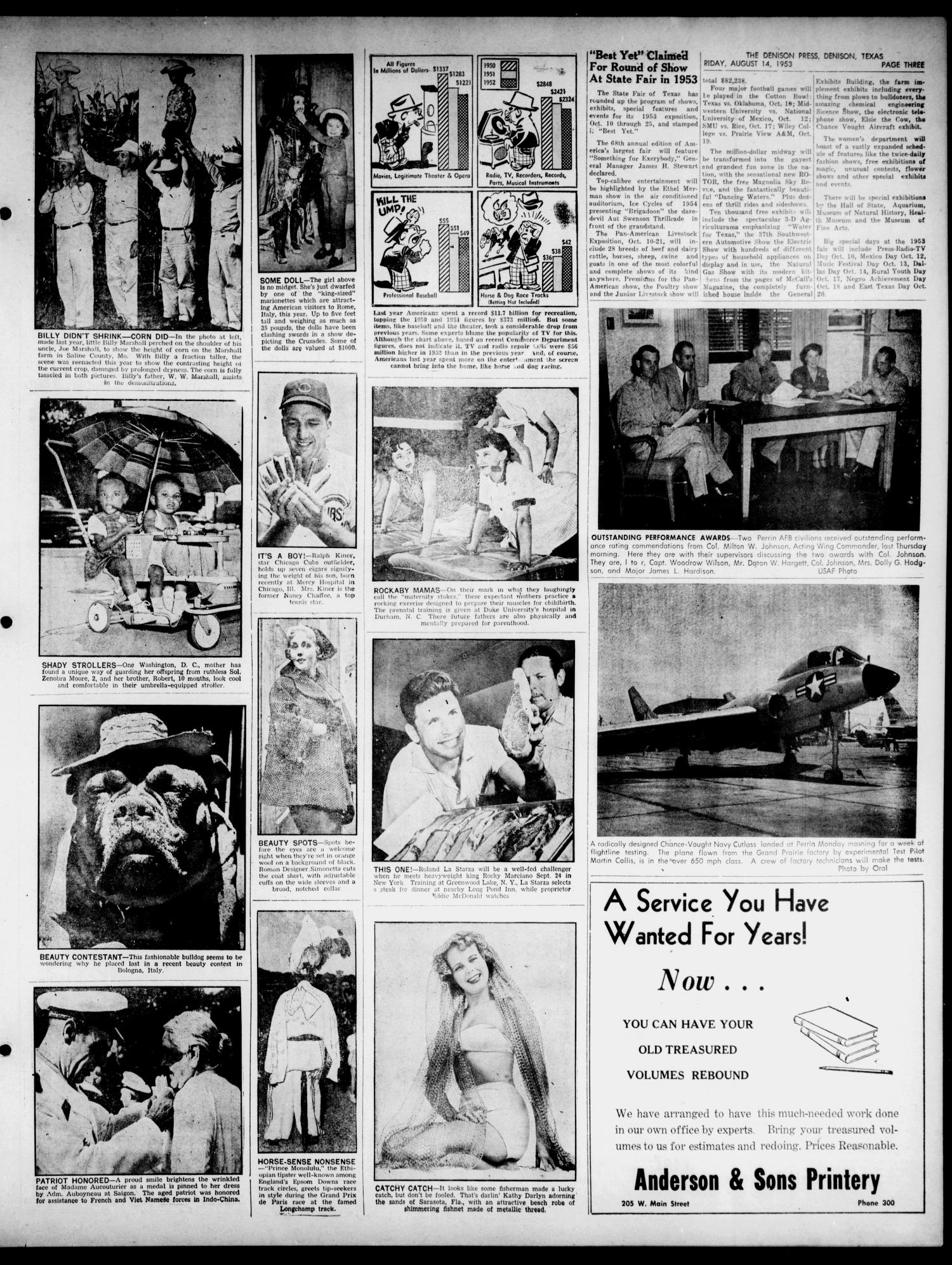 The Denison Press (Denison, Tex.), Vol. 25, No. 8, Ed. 1 Friday, August 14, 1953
                                                
                                                    [Sequence #]: 3 of 6
                                                