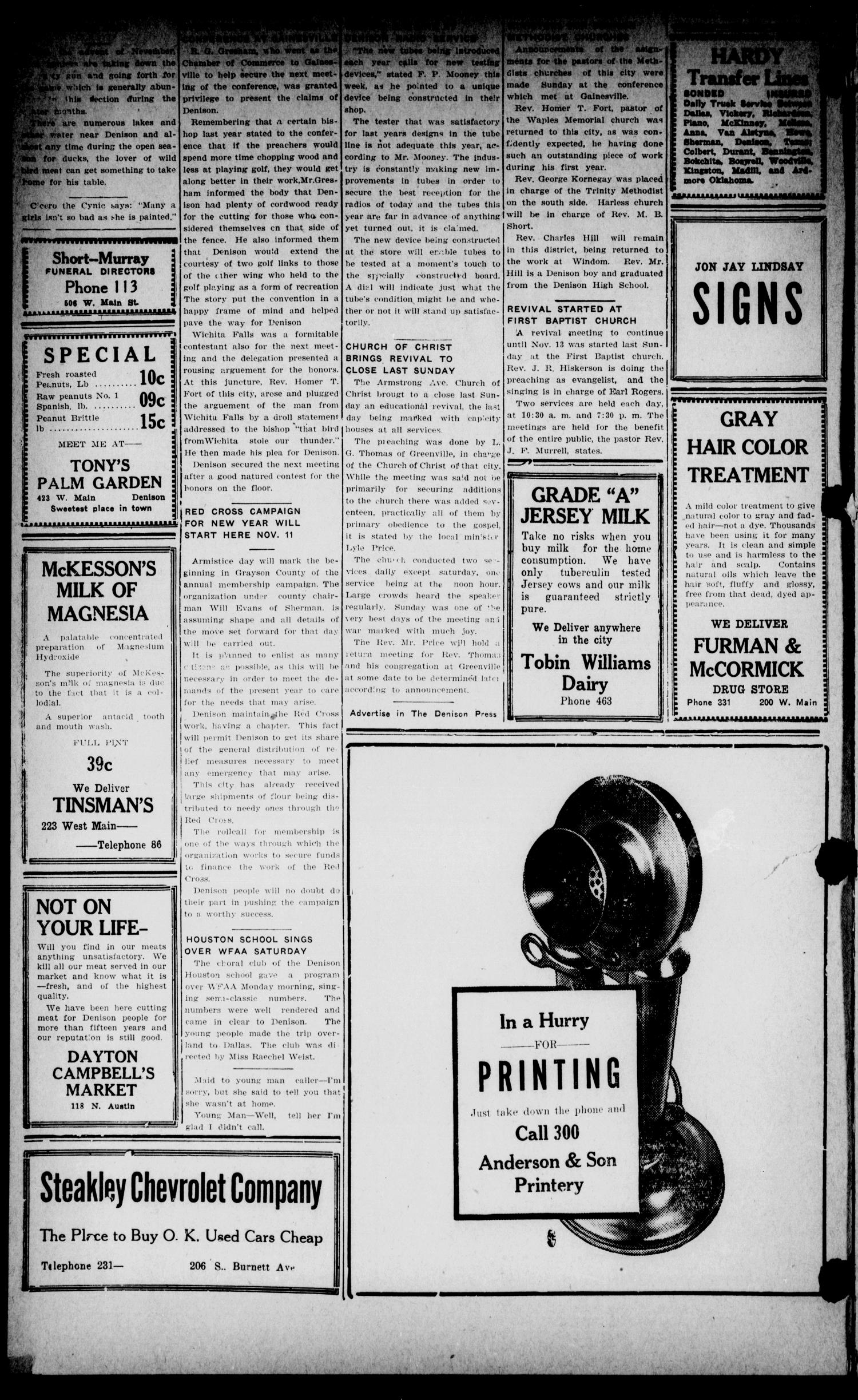 The Denison Press (Denison, Tex.), Vol. 2, No. 34, Ed. 1 Friday, November 4, 1932
                                                
                                                    [Sequence #]: 2 of 12
                                                