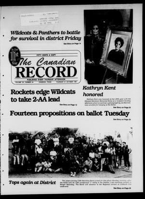 Primary view of object titled 'The Canadian Record (Canadian, Tex.), Vol. 101, No. 44, Ed. 1 Thursday, October 31, 1991'.