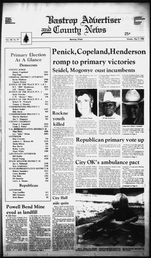 The Bastrop Advertiser and County News (Bastrop, Tex.), Vol. 140, No. 19, Ed. 1 Monday, May 5, 1986