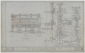Primary view of object titled 'Gilbert Building, Sweetwater, Texas: Front Elevation and Details'.
