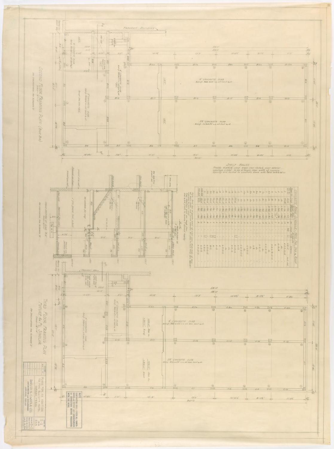 Elliott Hotel Addition, Odessa, Texas: Framing Plans and Schedule
                                                
                                                    [Sequence #]: 1 of 2
                                                