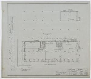 Primary view of object titled 'I. G. Yates' Hotel, Rankin, Texas: Basement and First Floor Plan'.