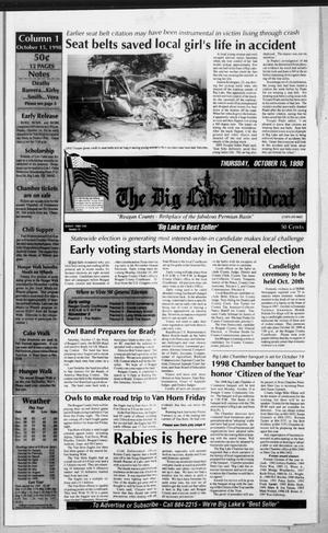 The Big Lake Wildcat (Big Lake, Tex.), Vol. SEVENTY THIRD YEAR, No. 42, Ed. 1 Thursday, October 15, 1998