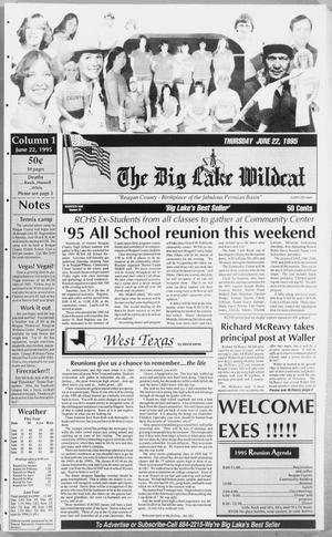 Primary view of object titled 'The Big Lake Wildcat (Big Lake, Tex.), Vol. SEVENTIETH YEAR, No. 25, Ed. 1 Thursday, June 22, 1995'.