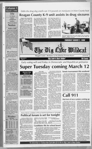 Primary view of object titled 'The Big Lake Wildcat (Big Lake, Tex.), Vol. SEVENTY FIRST YEAR, No. 10, Ed. 1 Thursday, March 7, 1996'.
