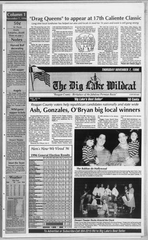 The Big Lake Wildcat (Big Lake, Tex.), Vol. SEVENTY FIRST YEAR, No. 45, Ed. 1 Thursday, November 7, 1996