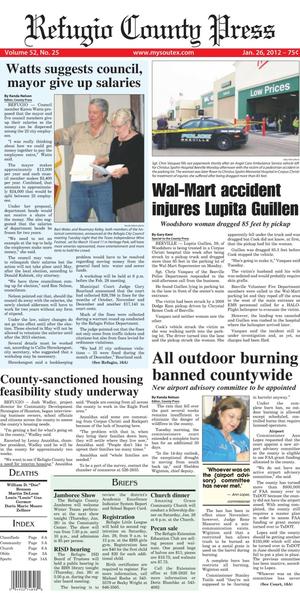 Refugio County Press (Refugio, Tex.), Vol. 52, No. 25, Ed. 1 Thursday, January 26, 2012