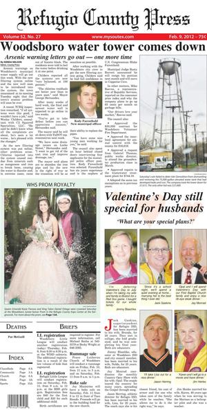 Refugio County Press (Refugio, Tex.), Vol. 52, No. 27, Ed. 1 Thursday, February 9, 2012