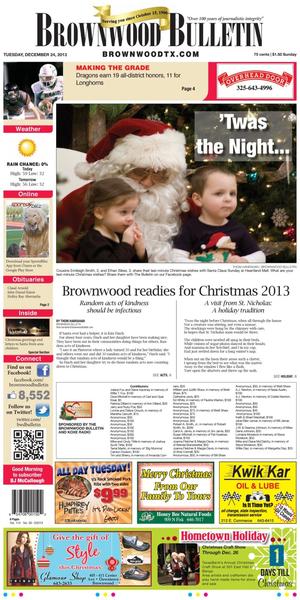 Brownwood Bulletin (Brownwood, Tex.), Vol. 114, No. 60, Ed. 1 Tuesday, December 24, 2013