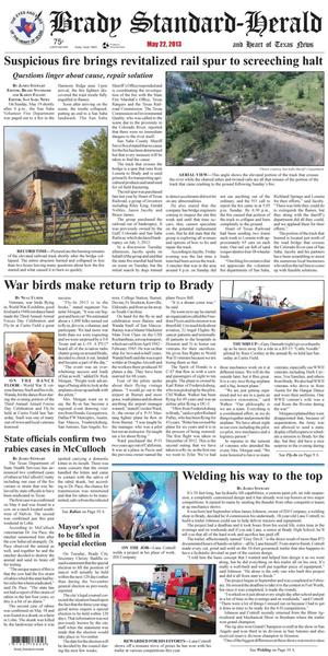 Brady Standard-Herald and Heart of Texas News (Brady, Tex.), Ed. 1 Wednesday, May 22, 2013