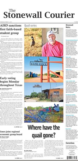 The Stonewall Courier (Aspermont, Tex.), Vol. 26, No. 37, Ed. 1 Thursday, October 17, 2013