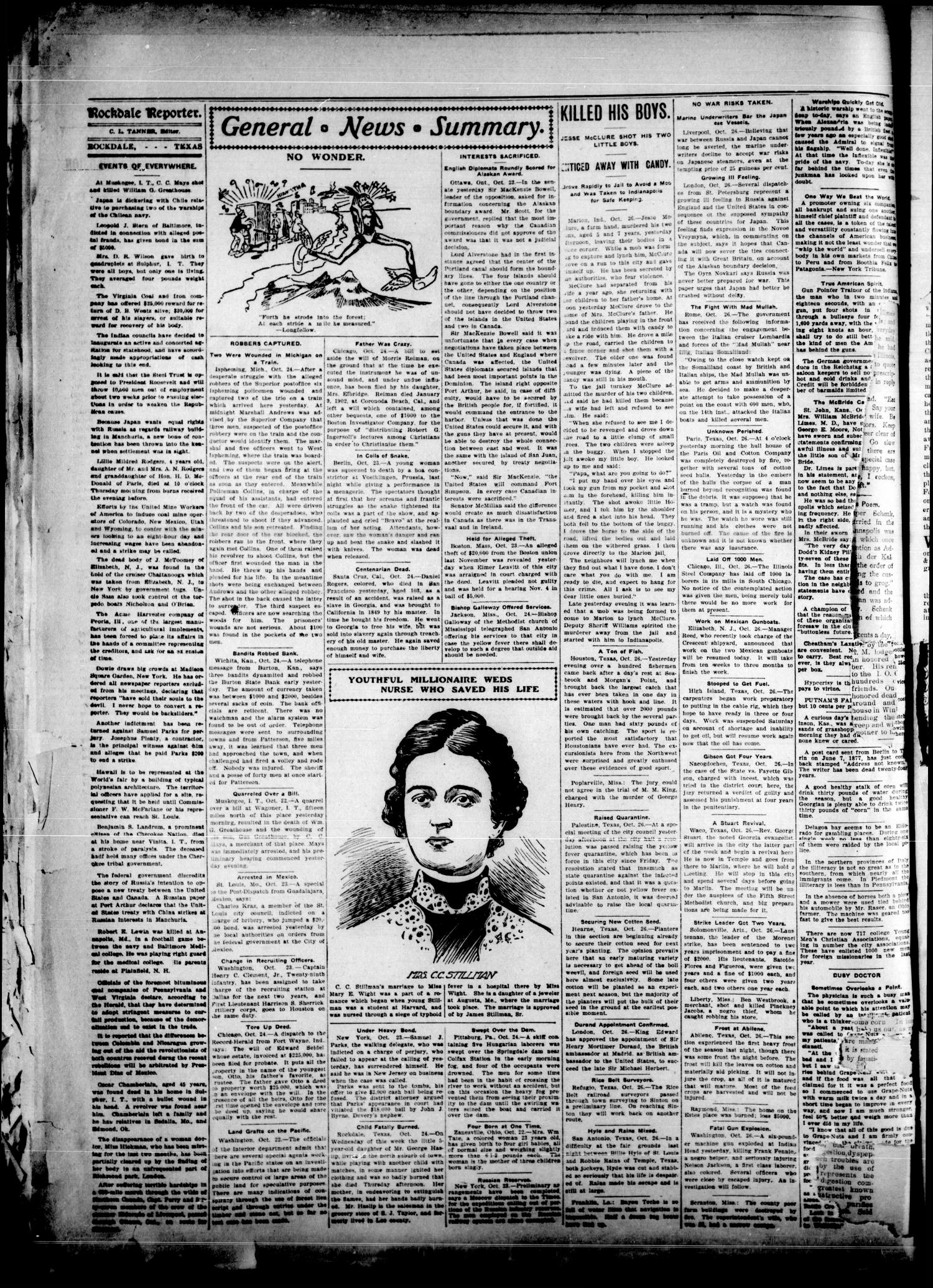 Rockdale Reporter. (Rockdale, Tex.), Vol. 10, No. [39], Ed. 1 Thursday, October 29, 1903
                                                
                                                    [Sequence #]: 8 of 10
                                                