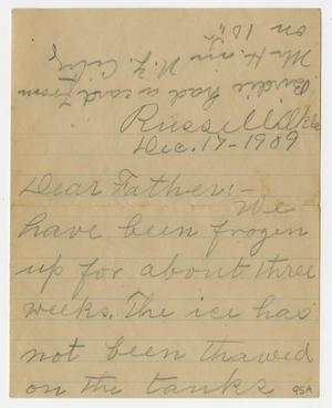 Primary view of object titled '[Letter to Dr. Joseph Pound from Mittie Pound Sorrell, December 17, 1909]'.