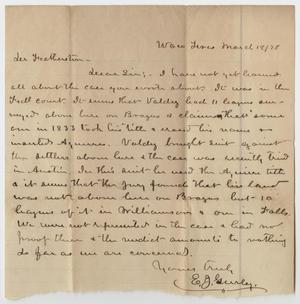 Primary view of [Letter from E.J. Gurley to Mr. Featherstone - March 18, 1878]