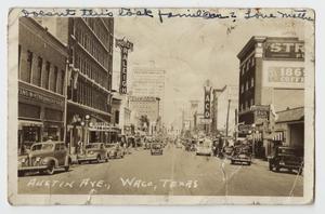 Primary view of object titled '[Postcard of Austin Avenue in Waco, Texas]'.