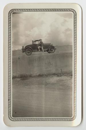 Primary view of object titled '[Photograph of Fritz Linnstaedter and Car]'.