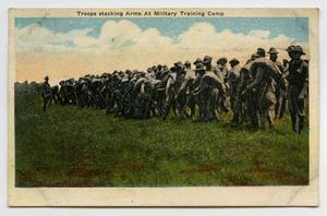 [Postcard of Troops Stacking Arms]