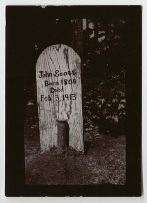 Primary view of [Photograph of John Scott Grave Marker]