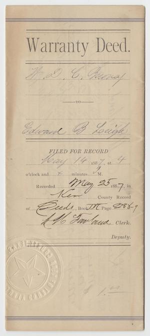 [Warranty Deed Prepared for W. D. C. Burney and Edward B. Leigh, May 14, 1887]