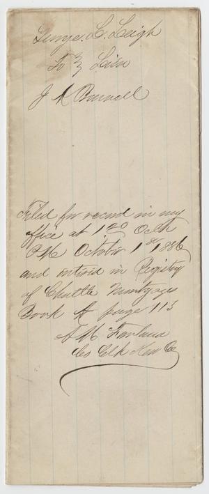 [Bill of Sale and Transfer from George L. Leigh to John A. Bonnell]