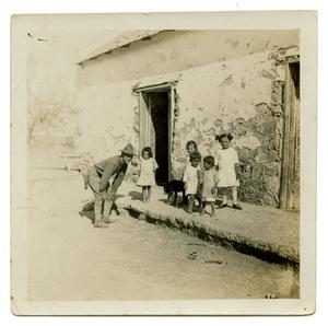 Primary view of object titled '[Photograph of Soldier with Children]'.