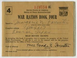 [War Ration Book Four Belonging to Majarie N. Forester]