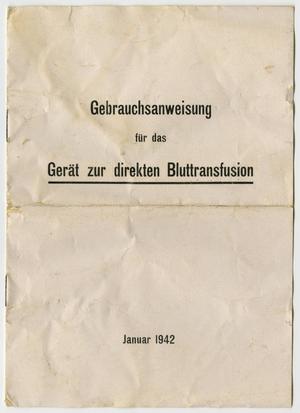[German Medical Pamphlet, January 1942]