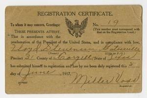 [Registration Certificate of Floyd Stevenson]