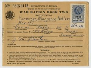 Primary view of object titled '[Majorie Forester's War Ration Book Two]'.
