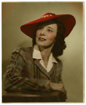 [Portrait of Elmer Josephine Wheatly (Dolly) in a Red Hat]