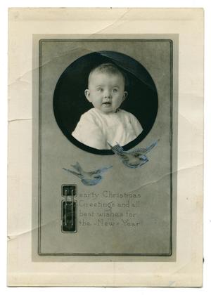 Primary view of object titled '[Holiday Card with a Photo of Mary Elizabeth Bahl]'.