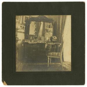 Primary view of object titled '[Photograph of the Dresser in Rebecca Ashton Brown's Bedroom]'.