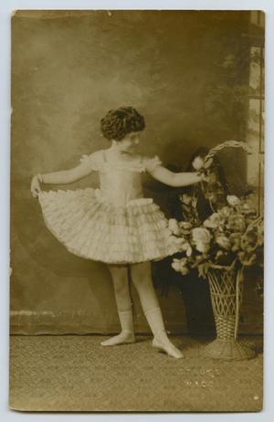 Primary view of object titled '[Postcard with a Photograph of Laurene Adele McConnell]'.