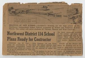 Primary view of object titled '[Newspaper Article Concerning the Construction of a New School]'.