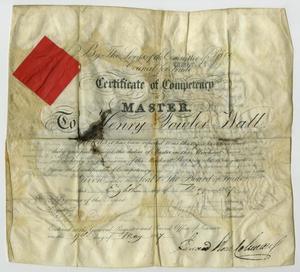 Primary view of object titled '[Master's Certificate Presented to Henry Fowler Watt]'.