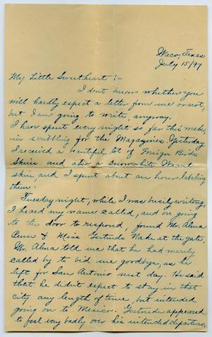Primary view of object titled '[Letter from John K. Strecker, Jr. to Josephine Bahl, July 15, 1897]'.