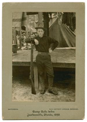 Primary view of object titled '[Photograph of a Soldier at Camp Cuba Libre, Jacksonville, Florida]'.