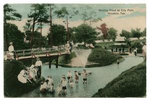 [Postcard Showing the Wading Pond and City Park, Houston, Texas]
