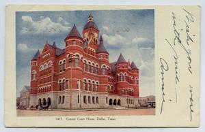 [Postcard with a Tinted Photograph of the Dallas County Courthouse]